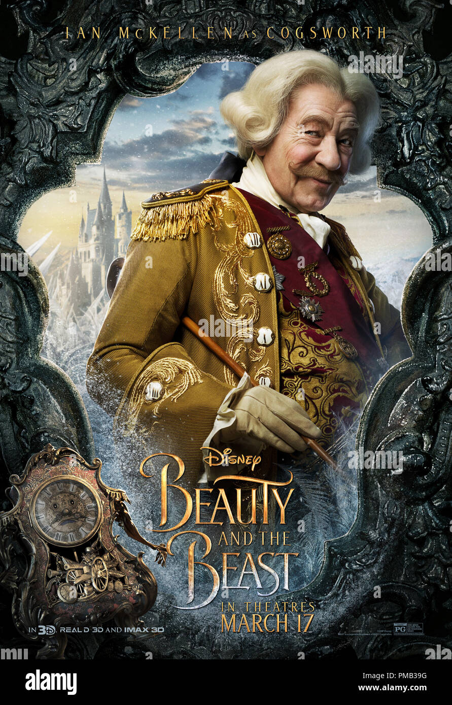 'Beauty And The Beast' (2017) Disney  Ian McKellan  Poster Stock Photo