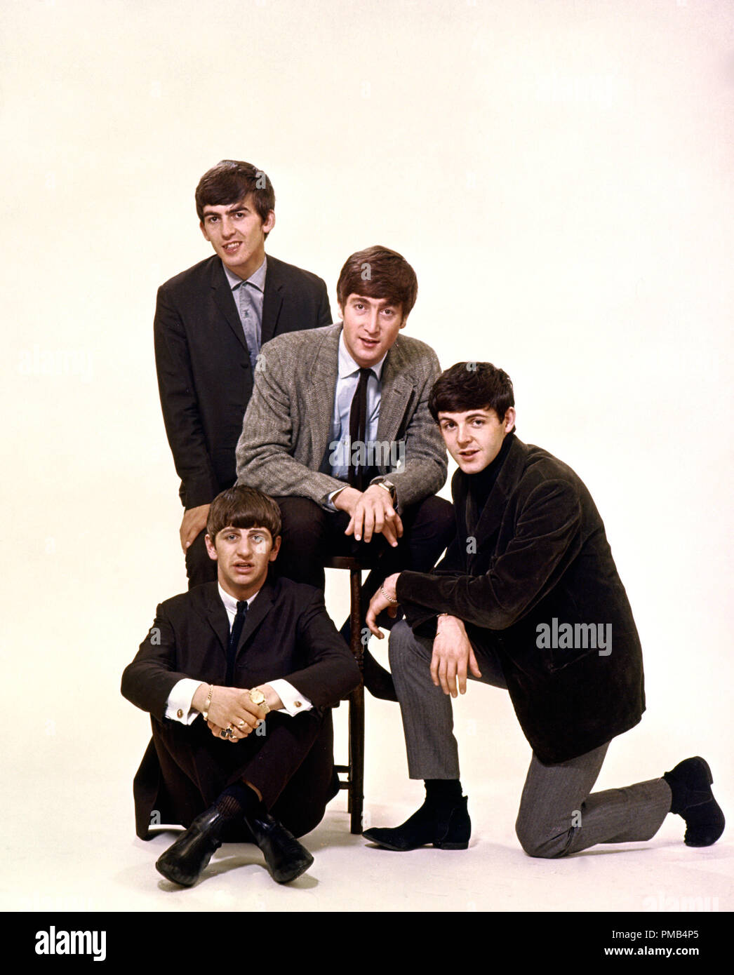 Ringo Starr, George Harrison, John Lennon, Paul McCartney, The Beatles  (circa 1963)  File Reference # 33371_322THA Stock Photo