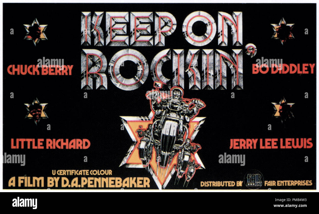 Chuck Berry, Bo Diddley, Jerry Lee Lewis, Little Richard, 'Keep On Rockin'' (1969) Fair Enterprises Lobby CardFile Reference # 33371 395THA Stock Photo