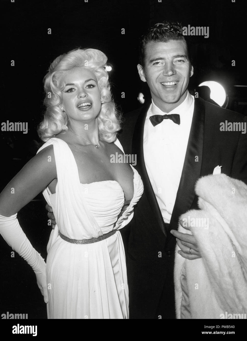 Jayne Mansfield and her husband Mickey Hargitay at a film premier circa 1960 File Reference # 33536 318THA Stock Photo