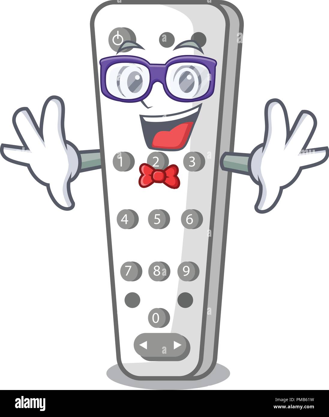 Geek cartoon infrared remote control for TV satellite receiver Stock