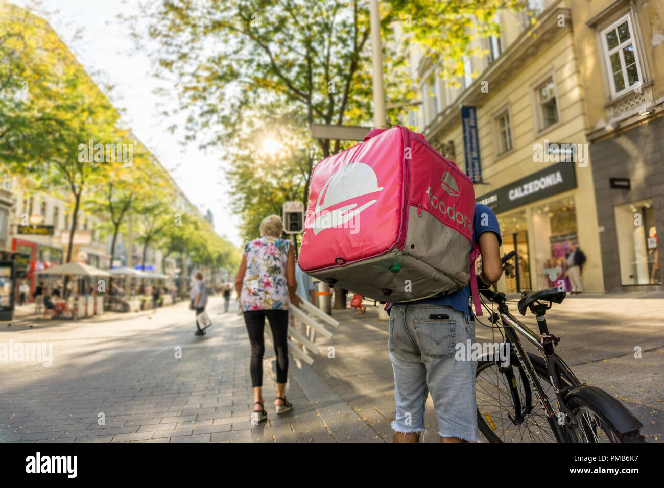 Foodora delivery man hires stock photography and images Alamy