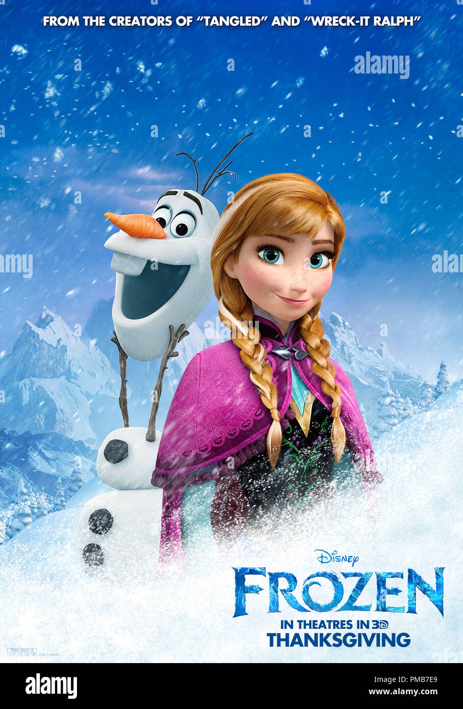 FROZEN" (Pictured) ANNA. ©2013 Disney. All Rights Reserved. Poster Stock  Photo - Alamy