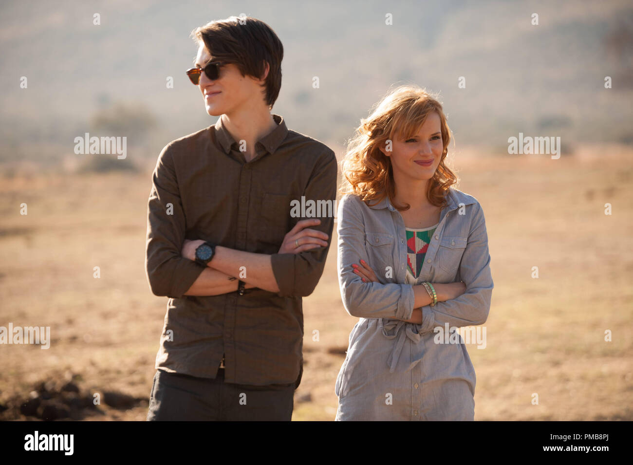 (L-r) ZAK HENRI as Jake and BELLA THORNE as Hilary in Warner Bros. Pictures' romantic comedy 'BLENDED,' a Warner Bros. Pictures release. Stock Photo
