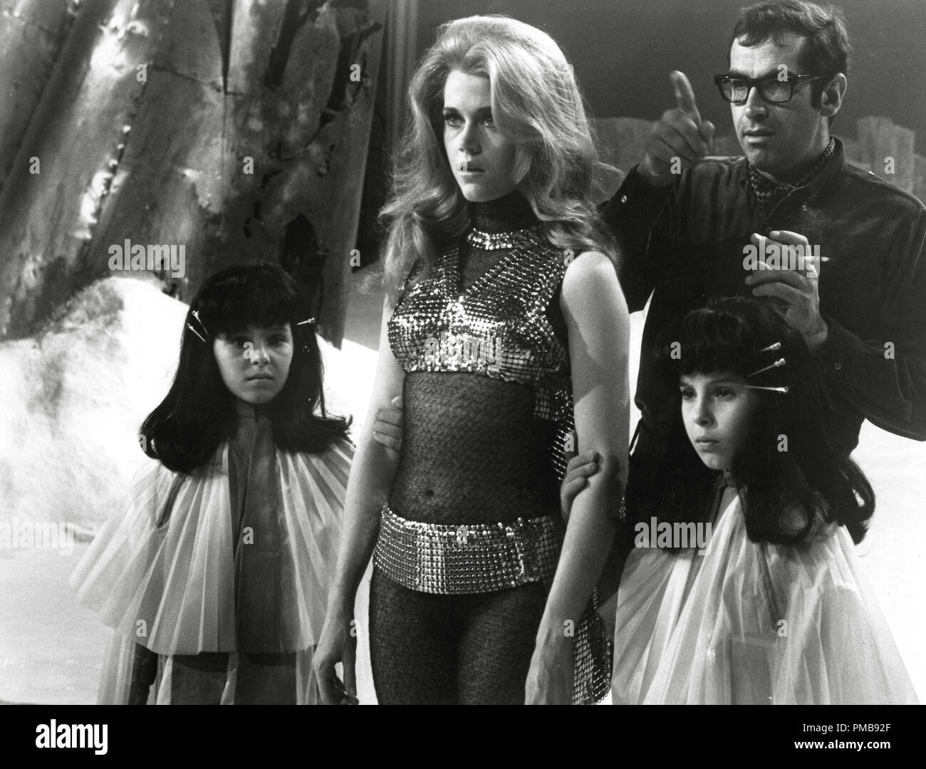 Jane Fonda and Roger Vadim, 'Barbarella', 1968 Paramount   File Reference # 32557 422THA Stock Photo