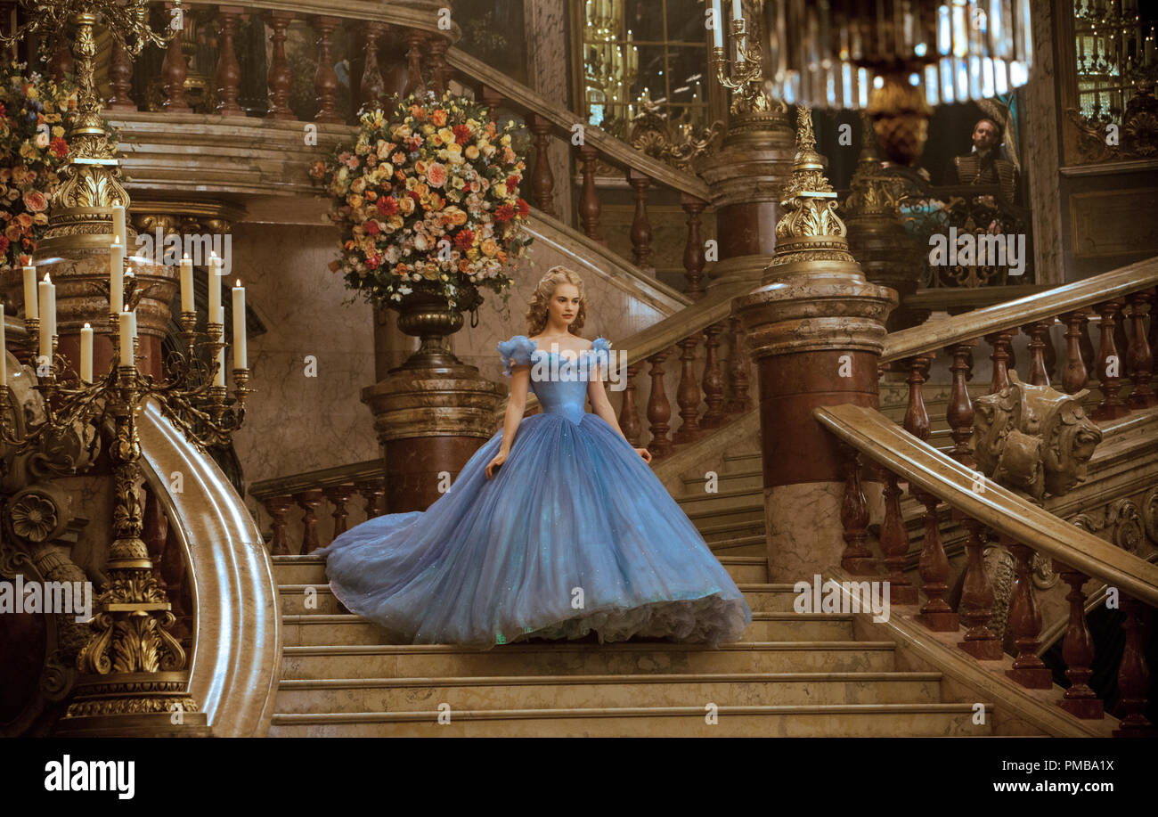 Lily James is Cinderella in Disney's live-action feature inspired by the  classic fairy tale, CINDERELLA, which brings to life the timeless images  from Disney's 1950 animated masterpiece as fully-realized characters in a