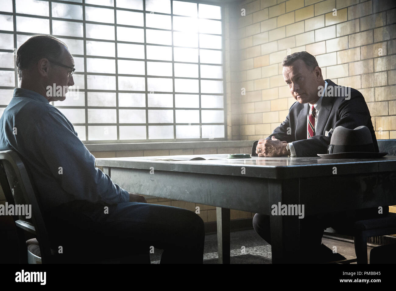 Brooklyn lawyer James Donovan (Tom Hanks) meets with his client Rudolf ...