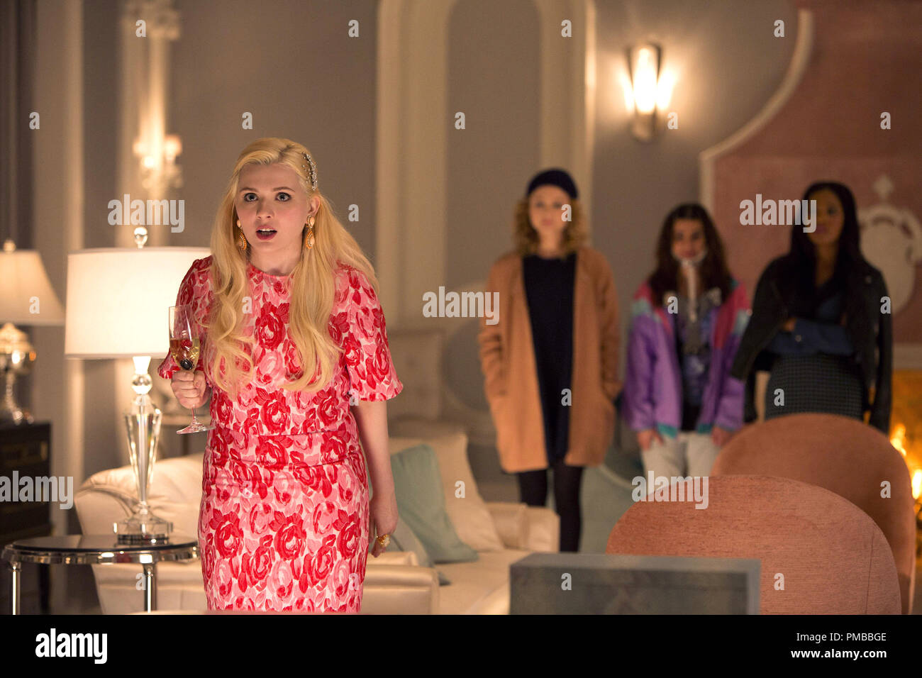 WornOnTV Chanel 5s pink tiered velvet top on Scream Queens  Abigail  Breslin  Clothes and Wardrobe from TV