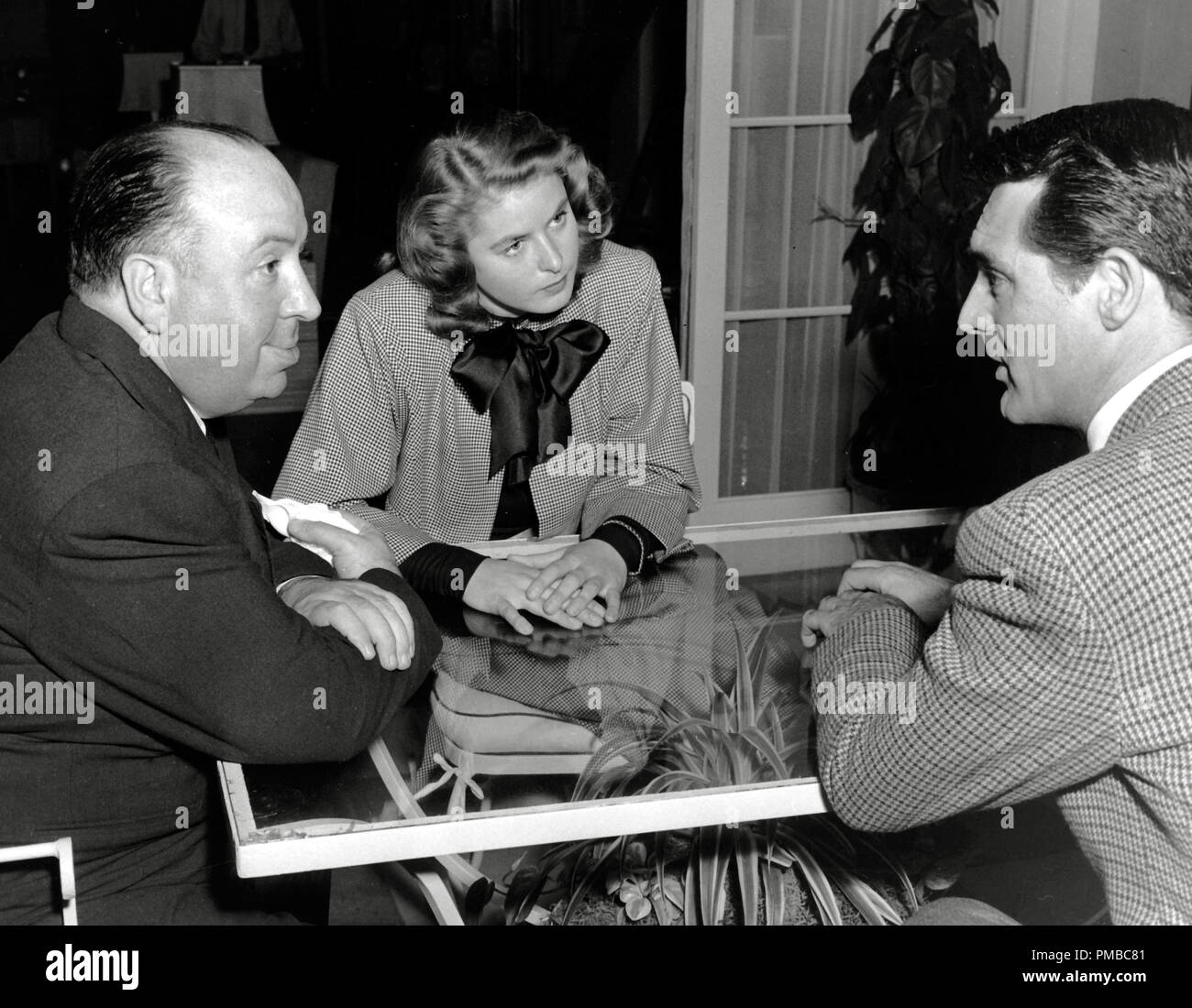 Director Alfred Hitchcock Ingrid Bergman And Cary Grant On The Set Of Notorious 1946 Rko File