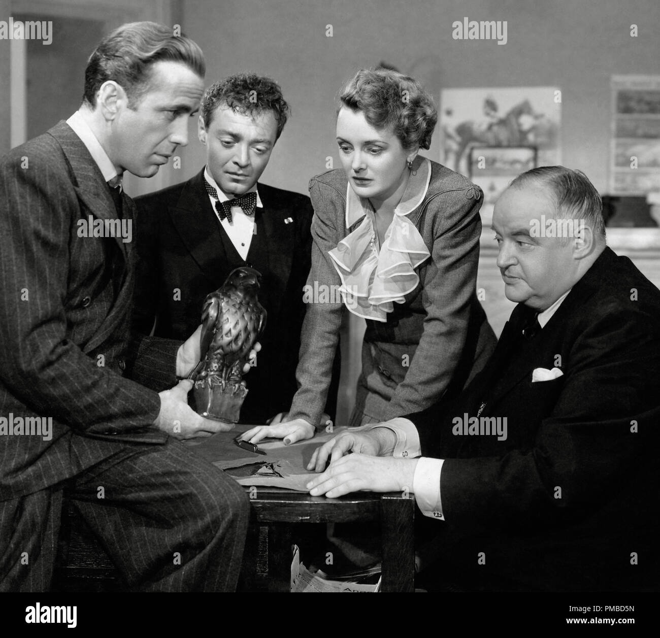 Humphrey Bogart, Peter Lorre, Mary Astor, Sydney Greenstreet, 'The Maltese Falcon,' 1941 Warner Bros. File Reference # 32914 969THA Stock Photo