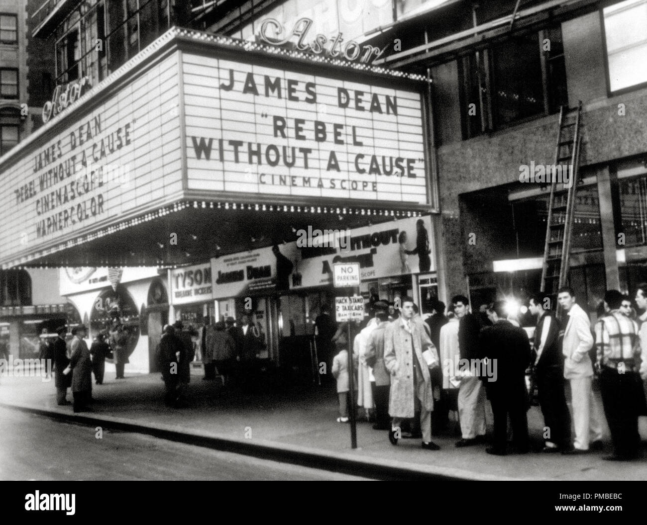 Theater showing James Dean's "Rebel Without A Cause" 1955 Warner Bros