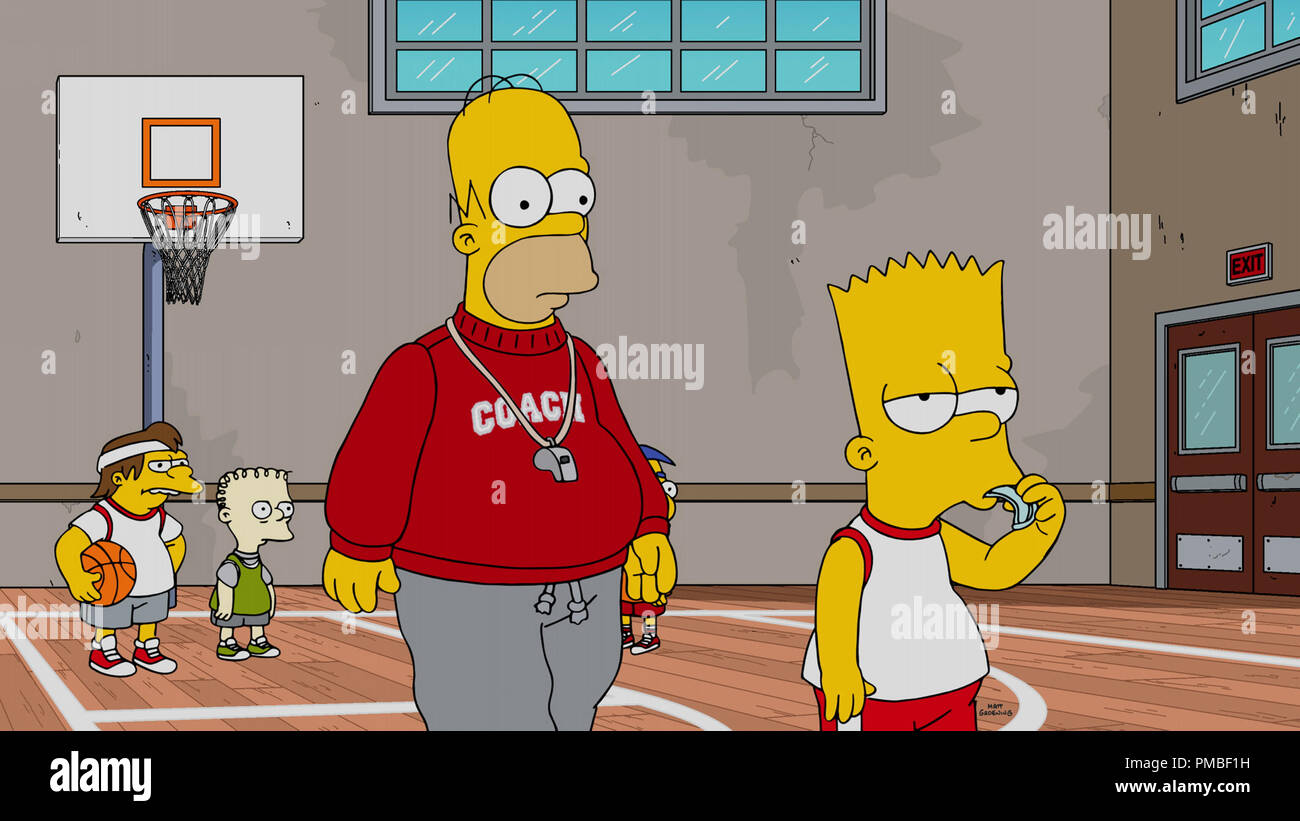 Homer Simpson, Bart Simpson, 'The Simpsons' Season 28 (2017) Fox Broadcasting Co. Stock Photo