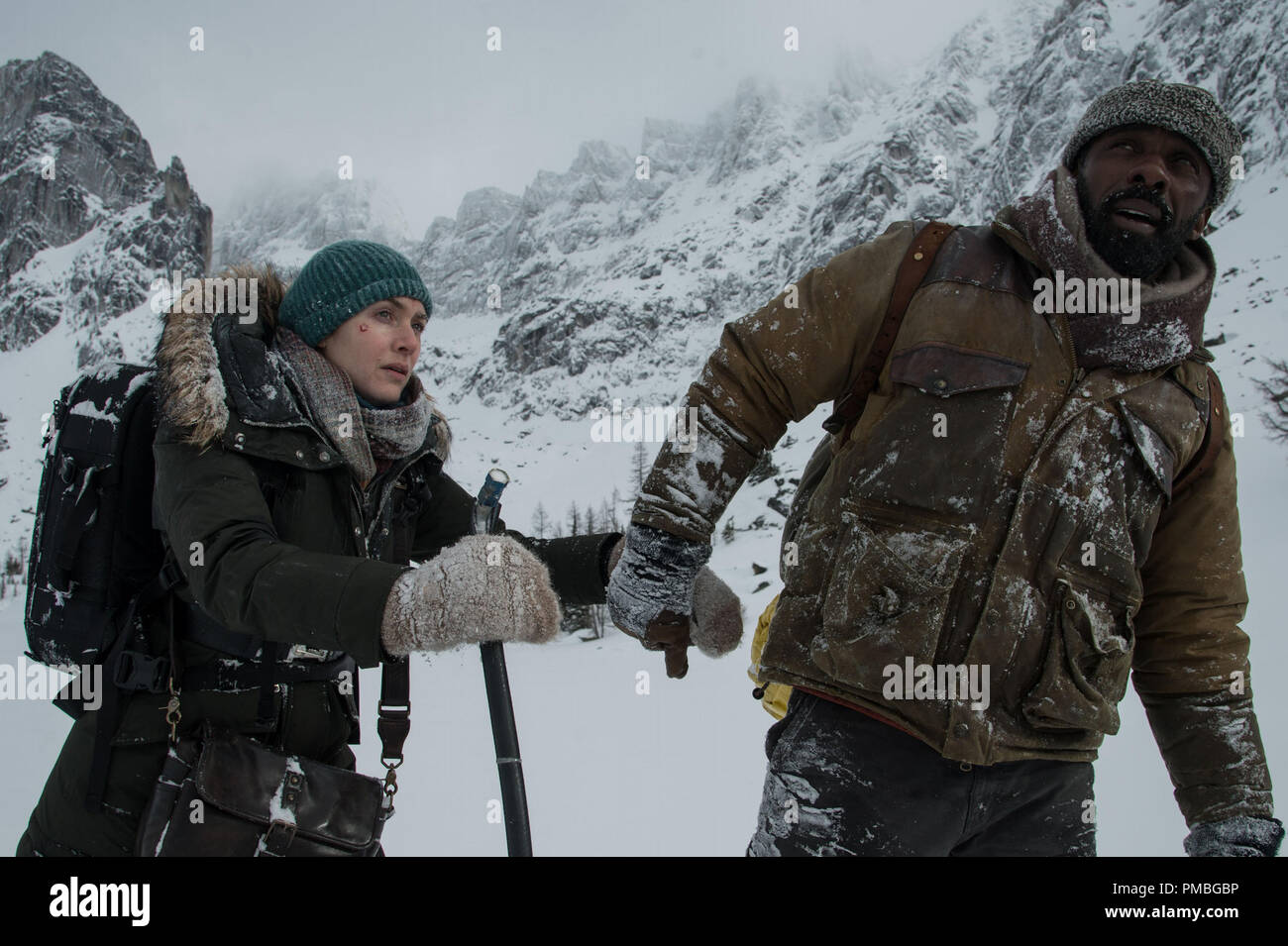 Kate Winslet and Idris Elba star in Twentieth Century Fox's THE MOUNTAIN BETWEEN US. Stock Photo