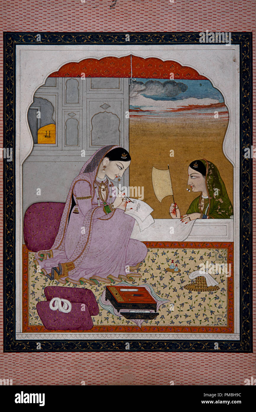Lady writing a love letter. Date/Period: 24 - 24. Painting
