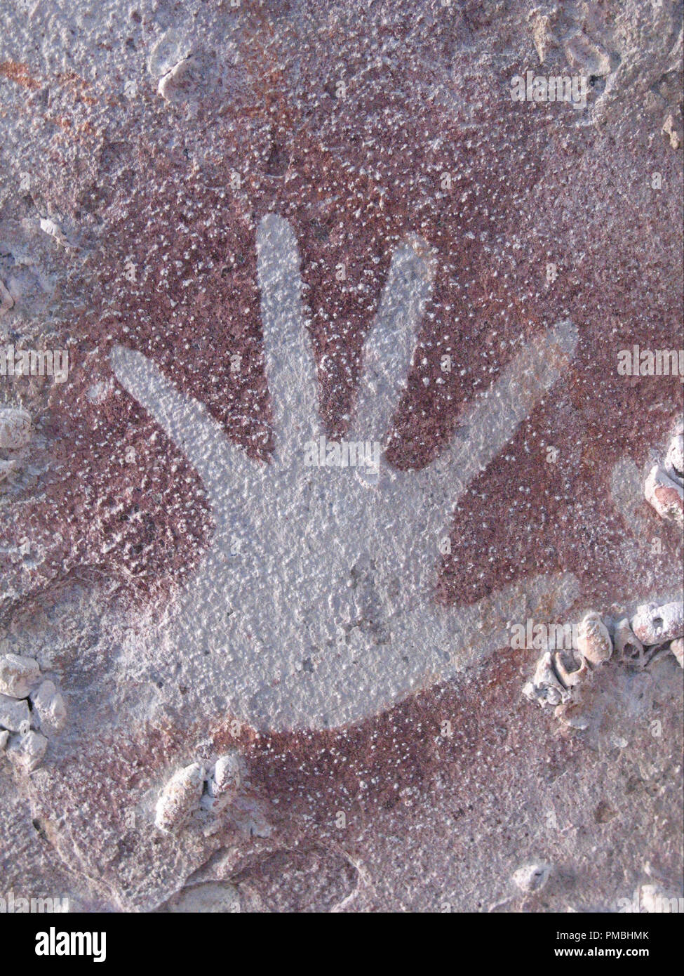 Open Hand Stencil On Ceiling Date Period 7000 Painting