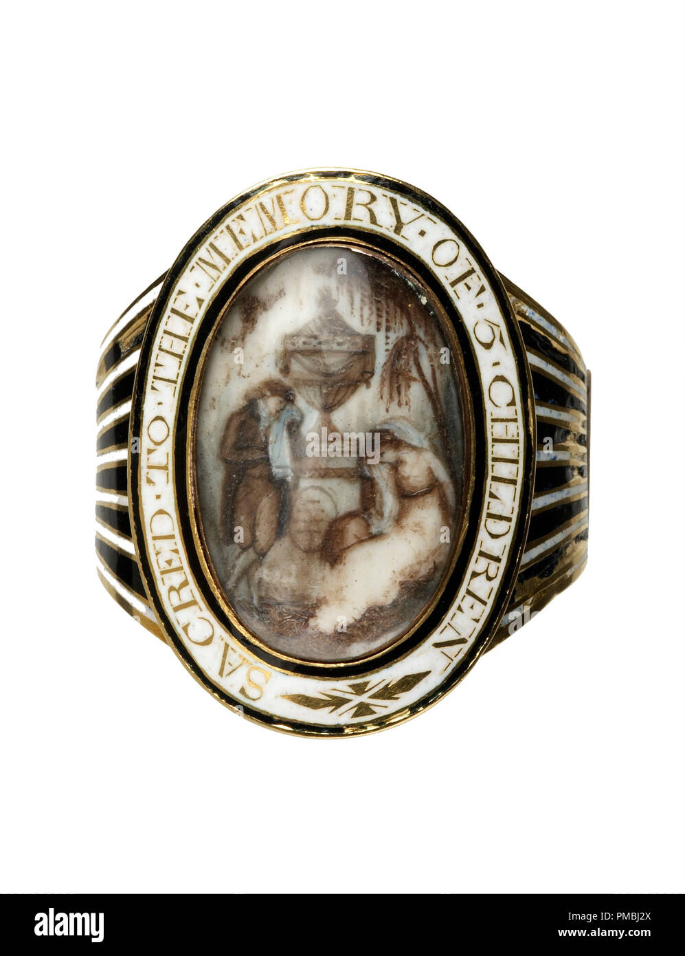 Ring; mourning ring. Date/Period: 1800. Decorative Art. Gold; enamel. Author: UNKNOWN. Stock Photo