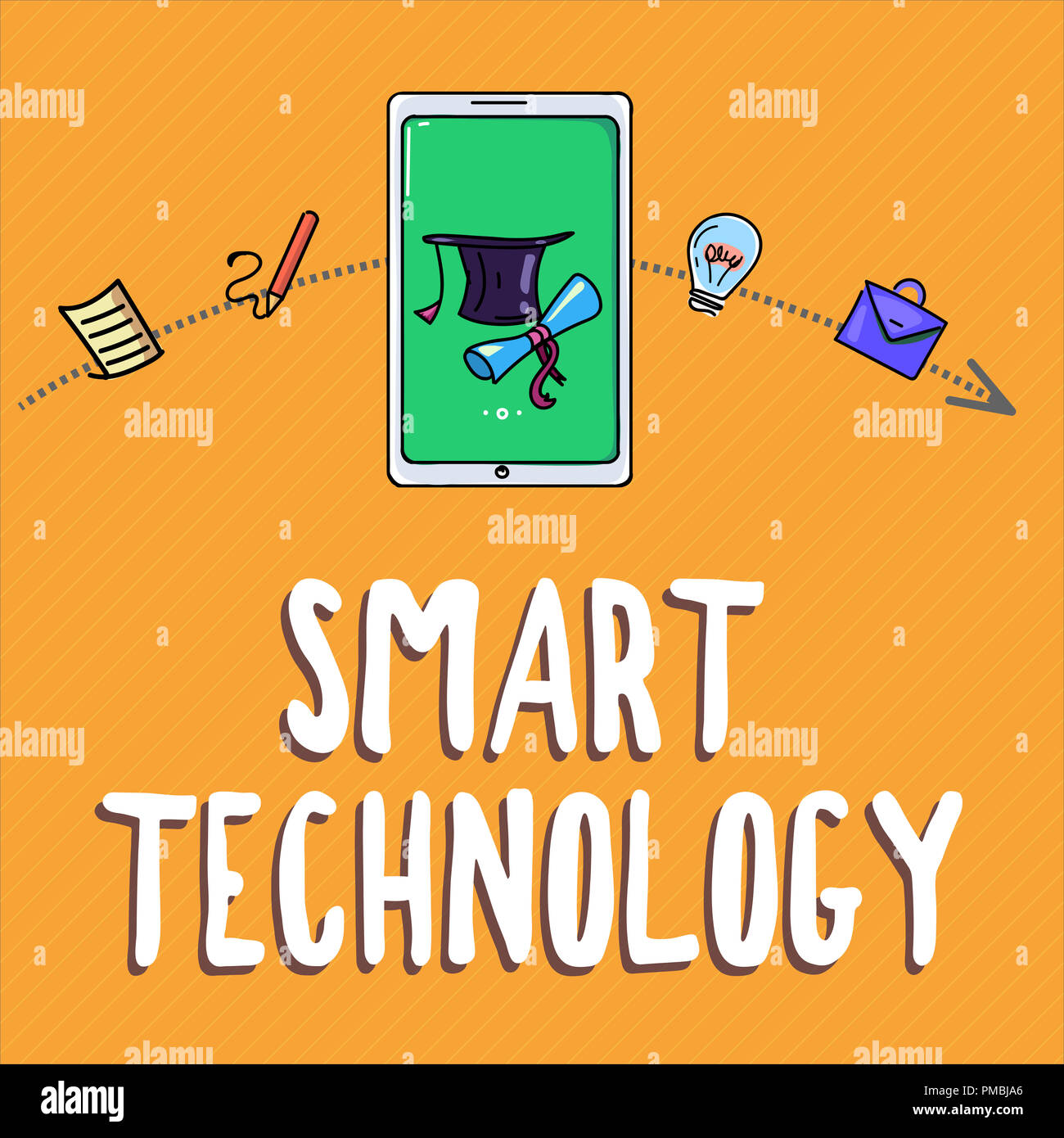 Handwriting Text Writing Smart Technology Concept Meaning Gadgets Or Device That Has A Built In Computer Or Chip Stock Photo Alamy