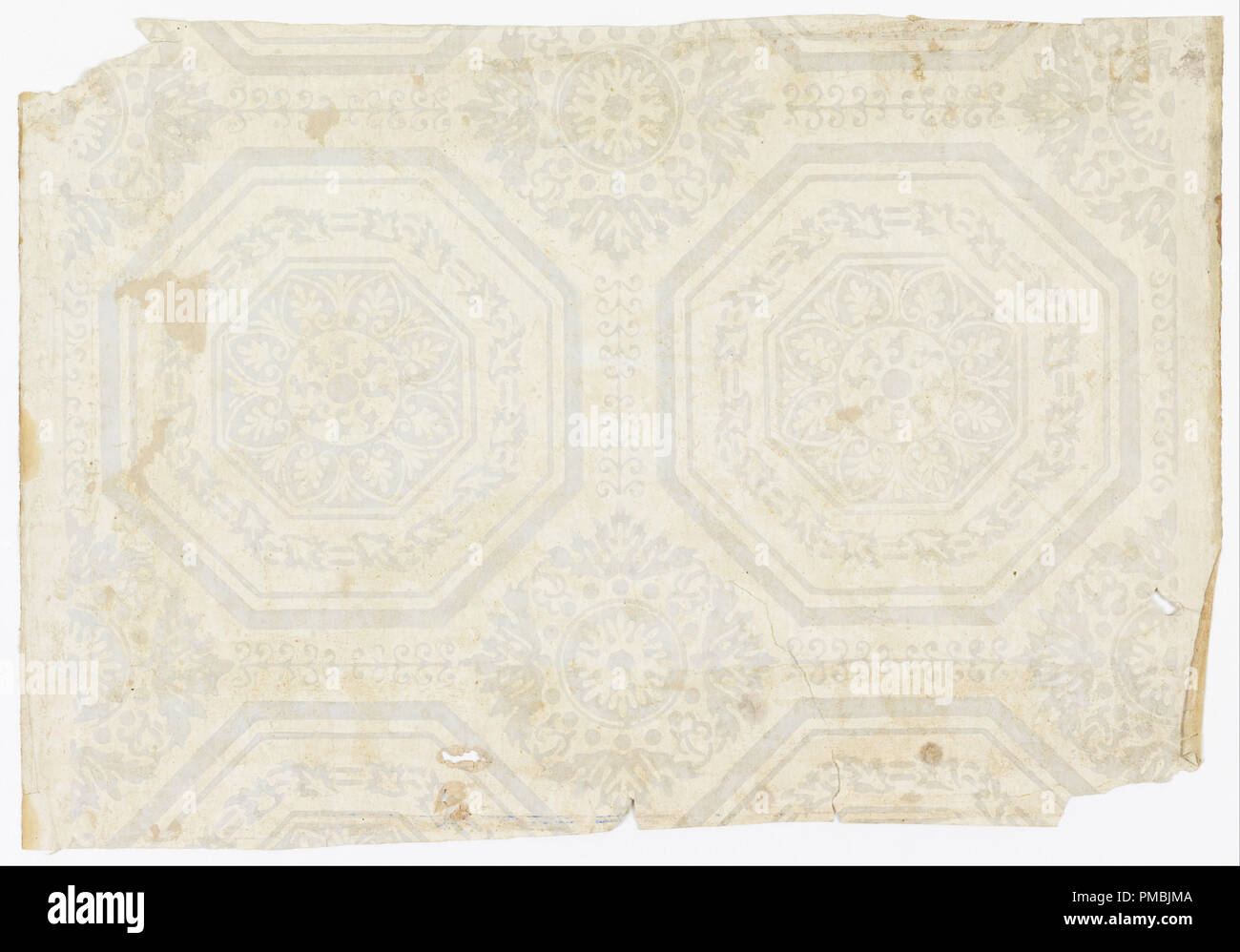 Sidewall. Date/Period: 1800-50. Sidewall. Block-printed on handmade or machine-made paper. Author: UNKNOWN. Stock Photo