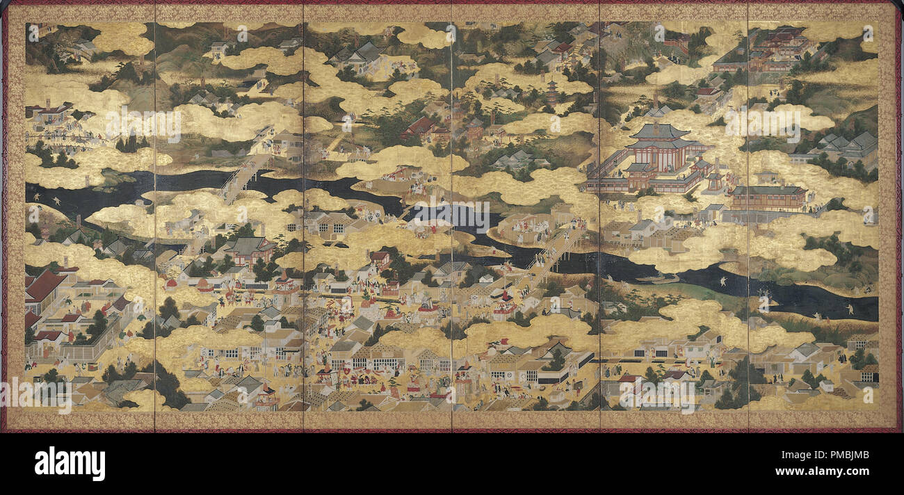Sight in and Around Kyoto. Date/Period: 1600/1650. Painting. Color with ...