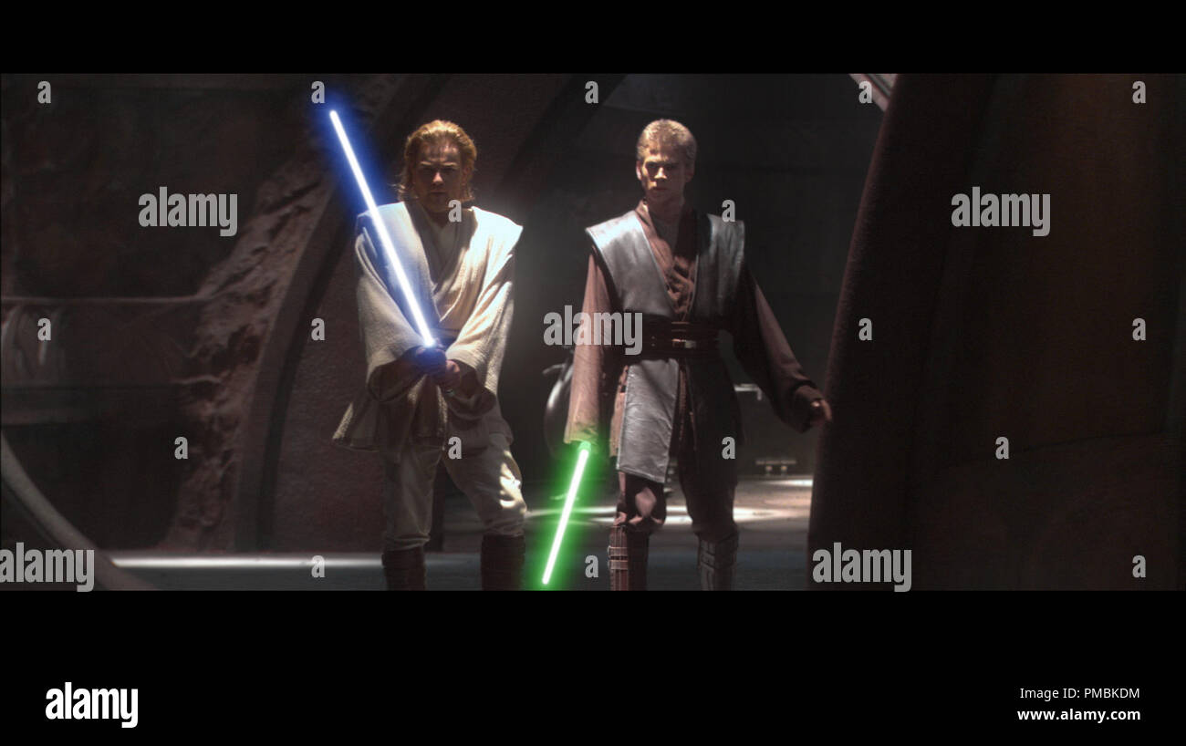 Hayden Christensen, Ewan McGregor, 'Star Wars Episode II: Attack of the Clones' (2002) Stock Photo