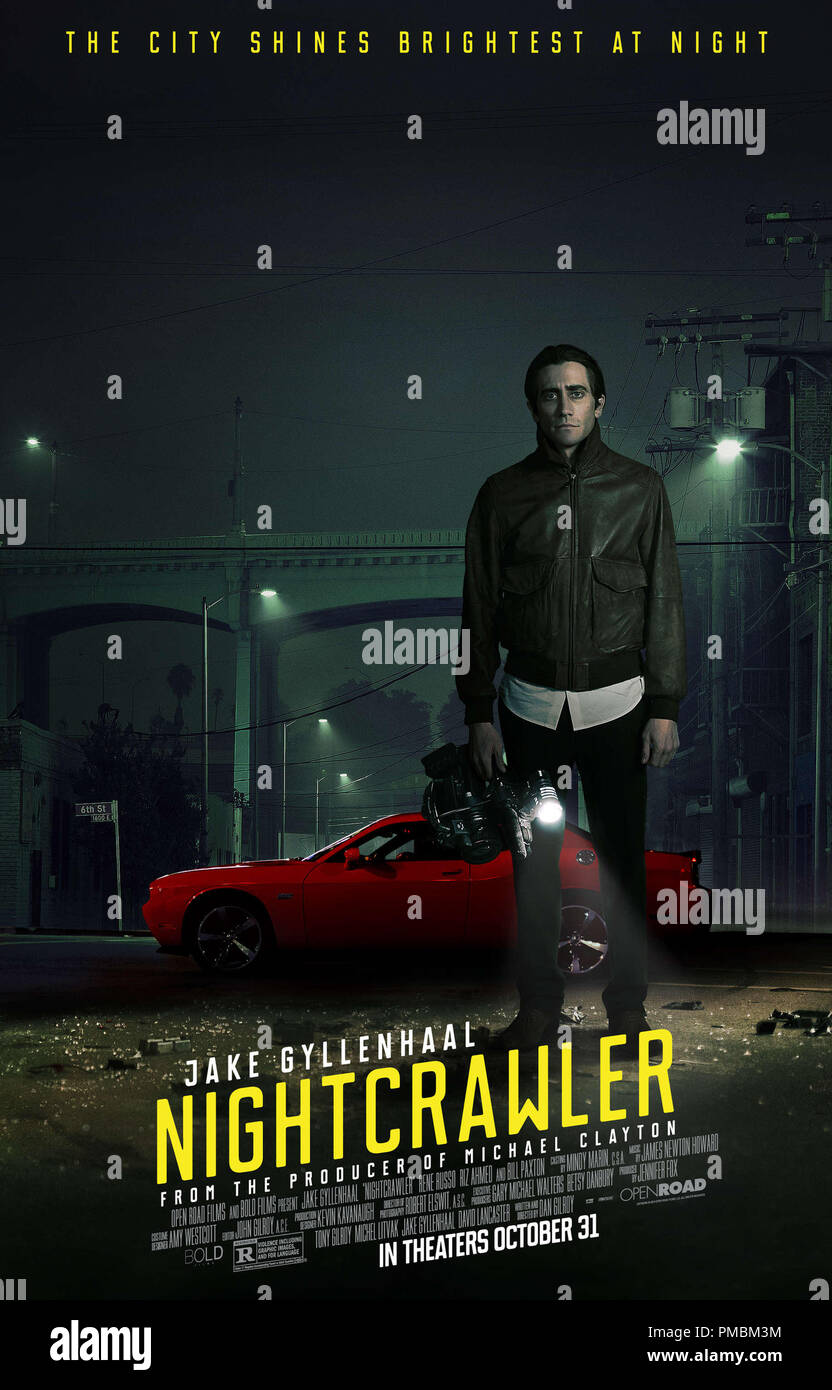 Jake Gyllenhaal as Lou Bloom in NIGHTCRAWLER - Poster Stock Photo - Alamy