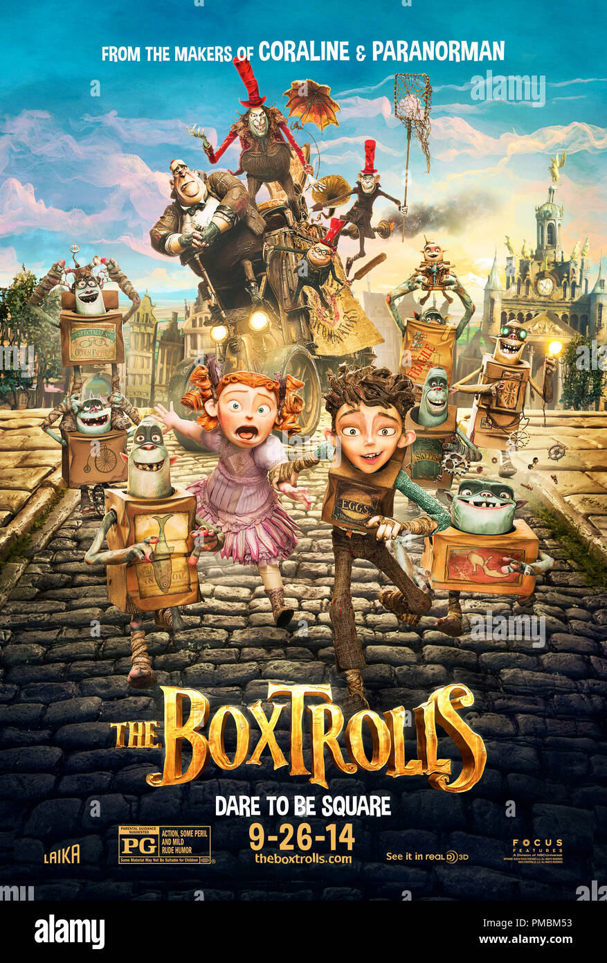 Focus Features' family event movie THE BOXTROLLS - Poster Stock Photo