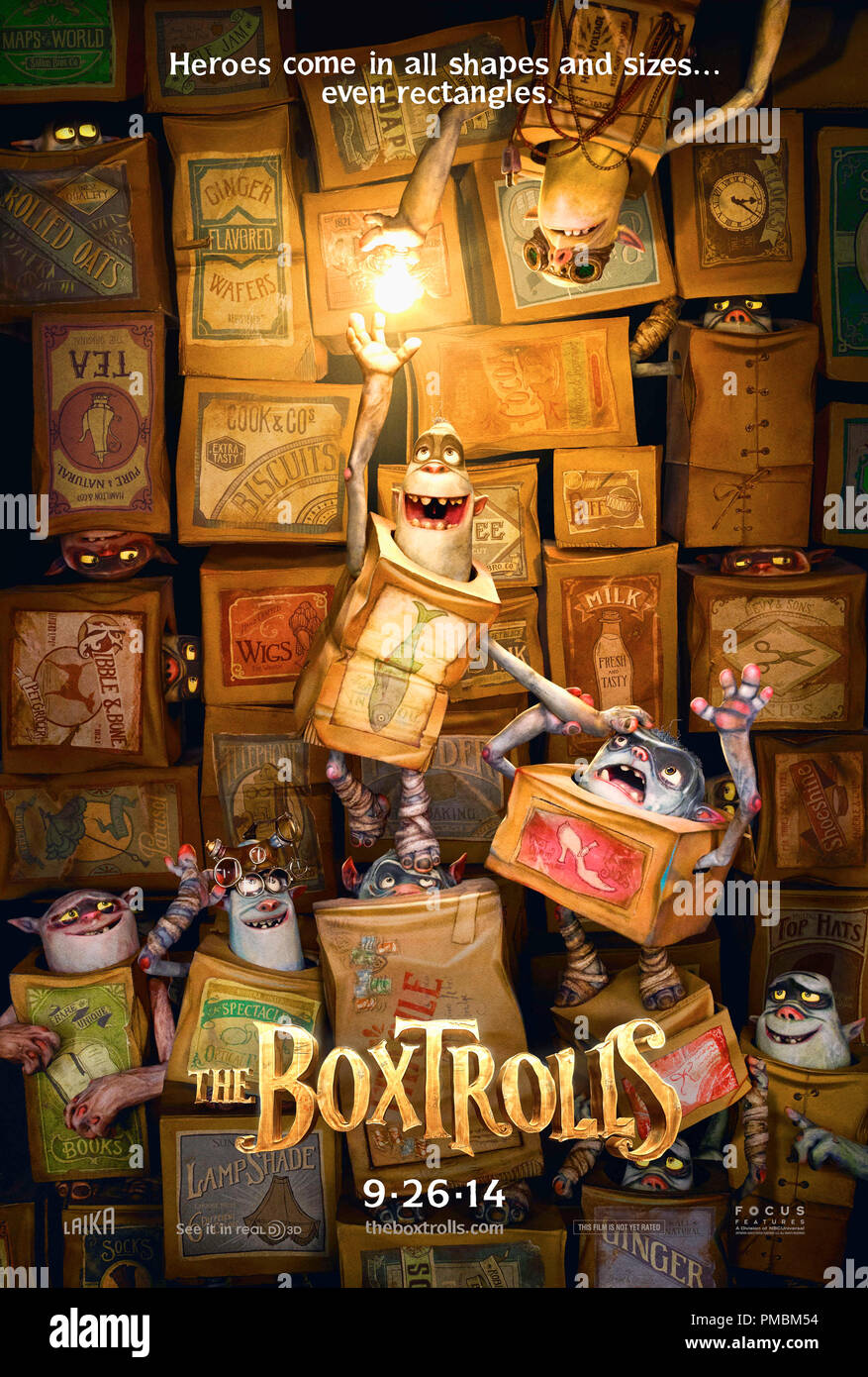Focus Features' family event movie THE BOXTROLLS - Poster Stock Photo