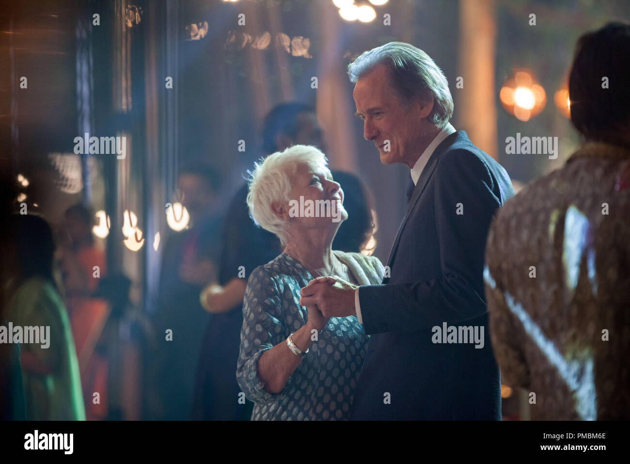 Judi Dench as 'Evelyn Greenslade' and Bill Nighy as 'Douglas Ainslie' in THE BEST EXOTIC MARIGOLD HOTEL 2. Photo by: Laurie Sparham. Stock Photo
