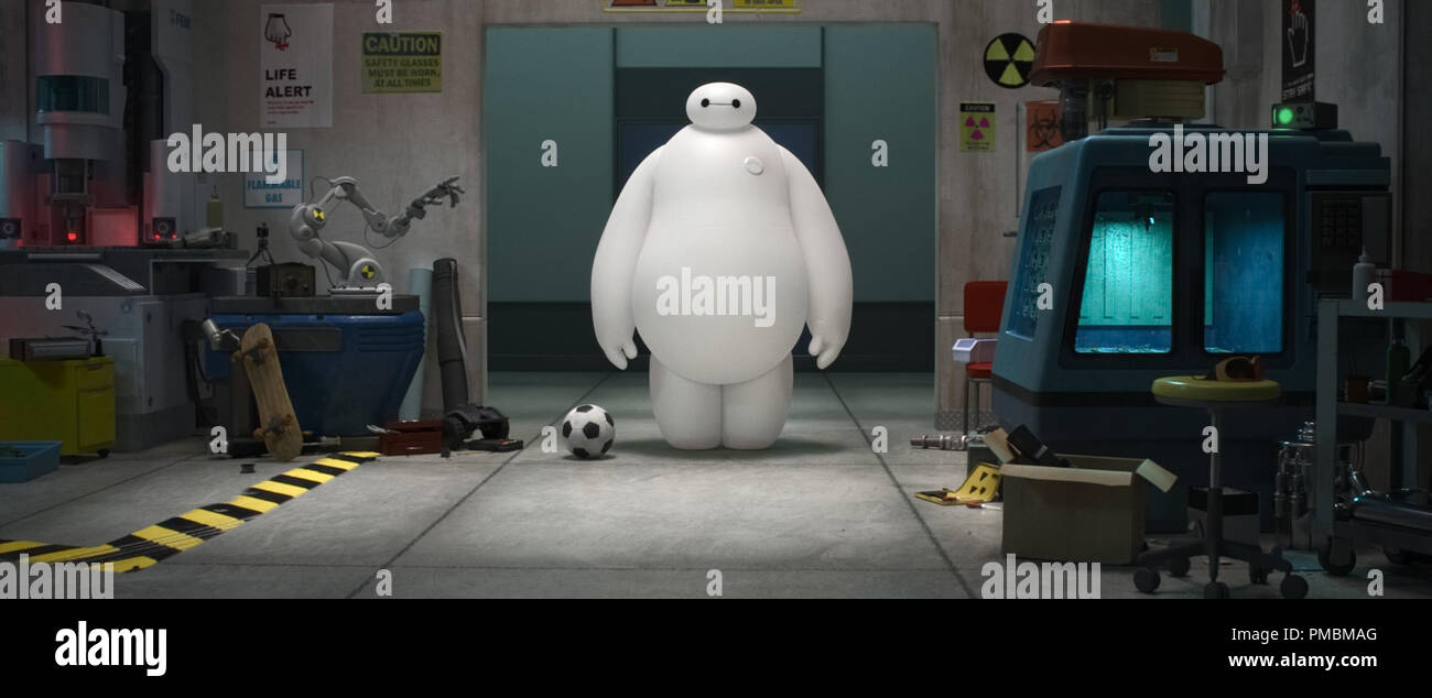 'BIG HERO 6' MEET BAYMAX - A robot named Baymax befriends robotics prodigy Hiro Hamada, and togethe -along with an unlikely band of high-tech heroe - they race to solve a mystery unfolding in the streets of San Fransokyo. Stock Photo