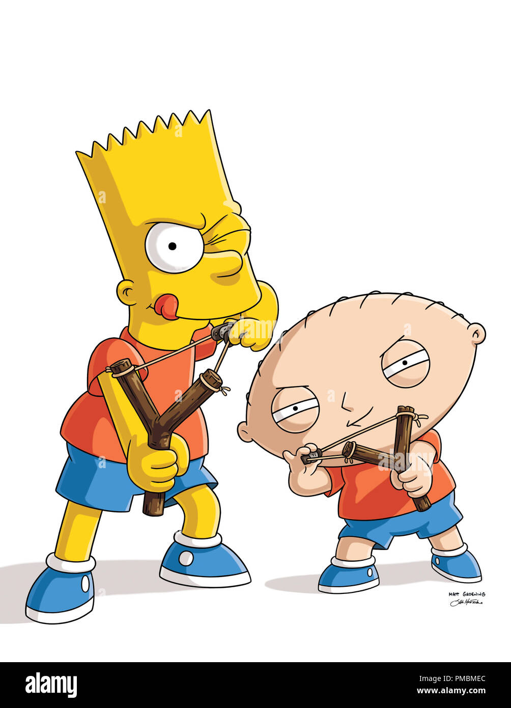 Stewie Griffin, Bart Simpson, 'Family Guy', Season 12 Stock Photo