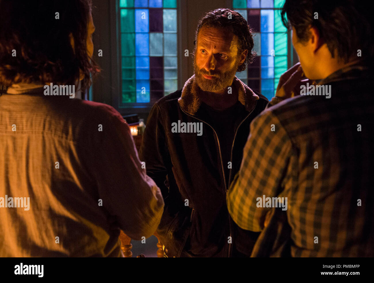 Lauren Cohan, Andrew Lincoln, Steven Yeun, 'The Walking Dead', Season 5 Stock Photo