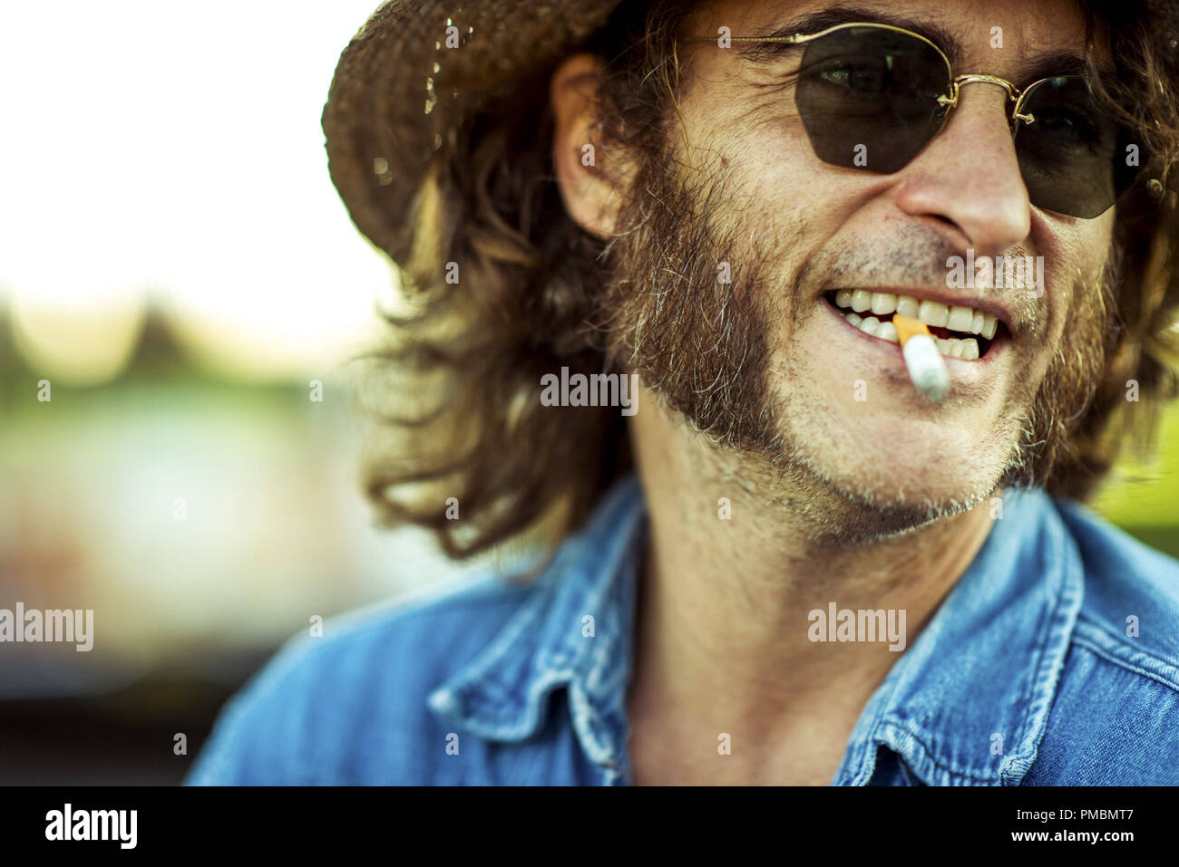 JOAQUIN PHOENIX as Larry 'Doc' Sportello in Warner Bros. Pictures' and IAC Films' 'INHERENT VICE,' a Warner Bros. Pictures release. Stock Photo