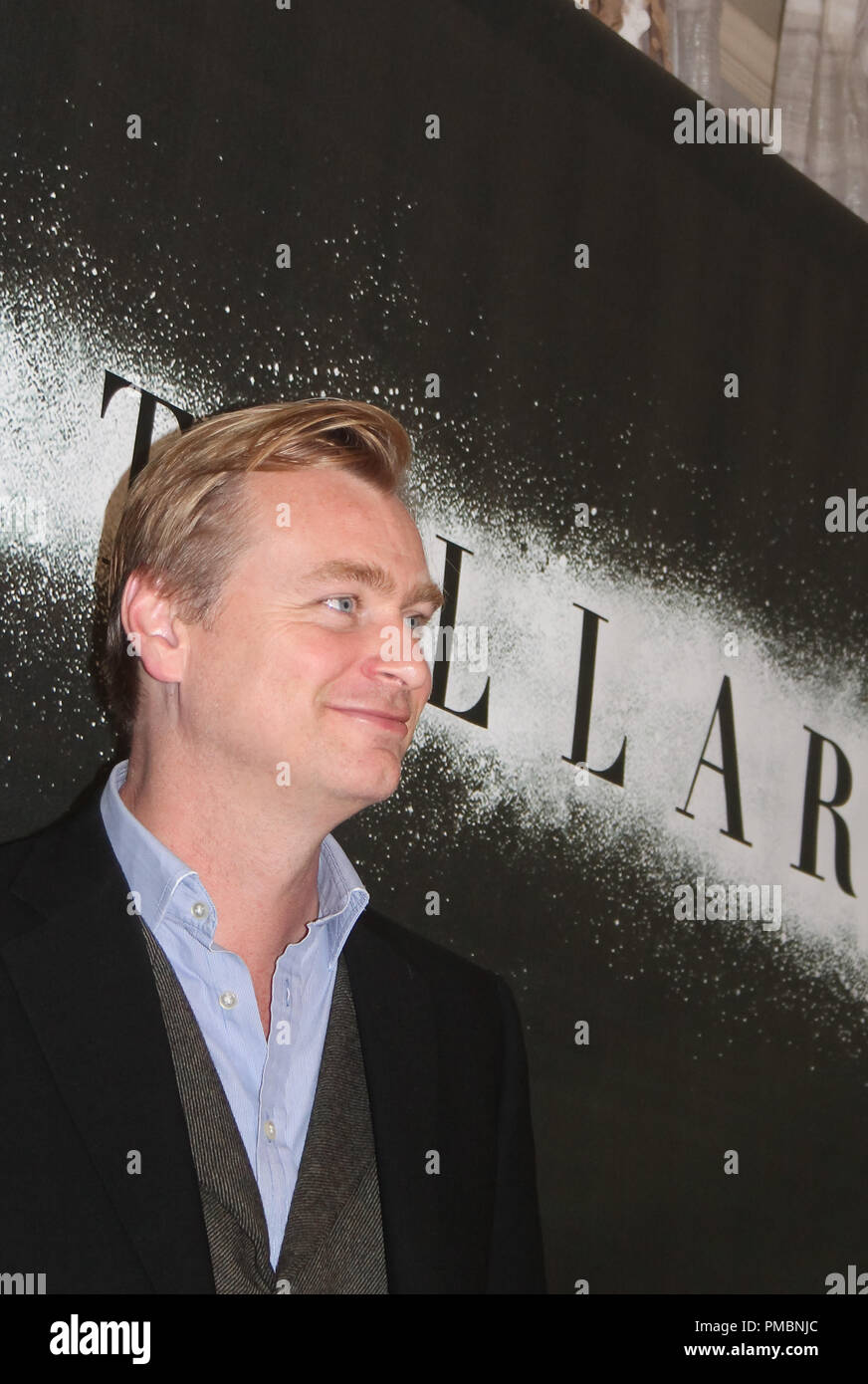 Writer-Director Christopher Nolan at the 'Interstellar' Press Conference at the Four Seasons Hotel on October 26, 2014 in Beverly Hills, California File Reference # 32600 046JRC  For Editorial Use Only -  All Rights Reserved Stock Photo