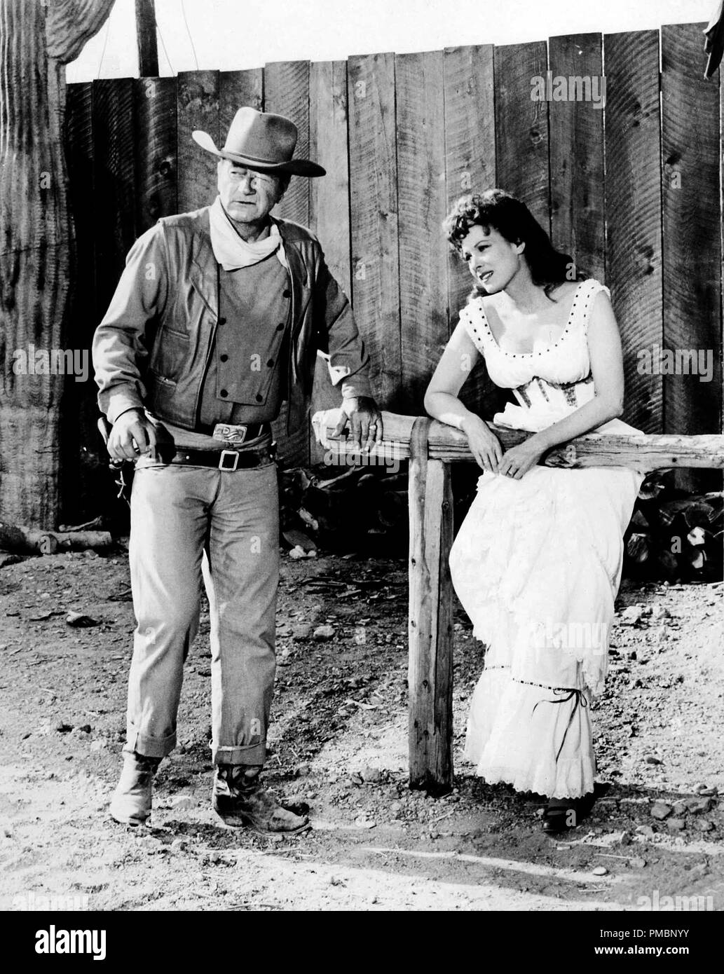 Maureen O'Hara and John Wayne in a still from the film 