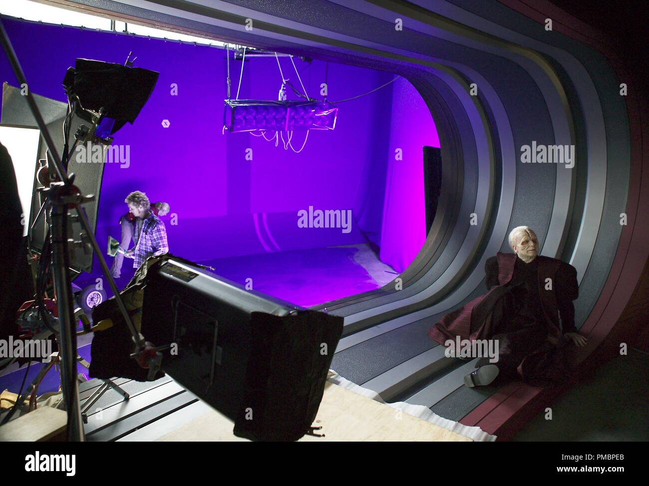 Ian McDiarmid on set in 'Star Wars Episode III: Revenge of the Sith' (2005)  File Reference # 32603 462THA Stock Photo