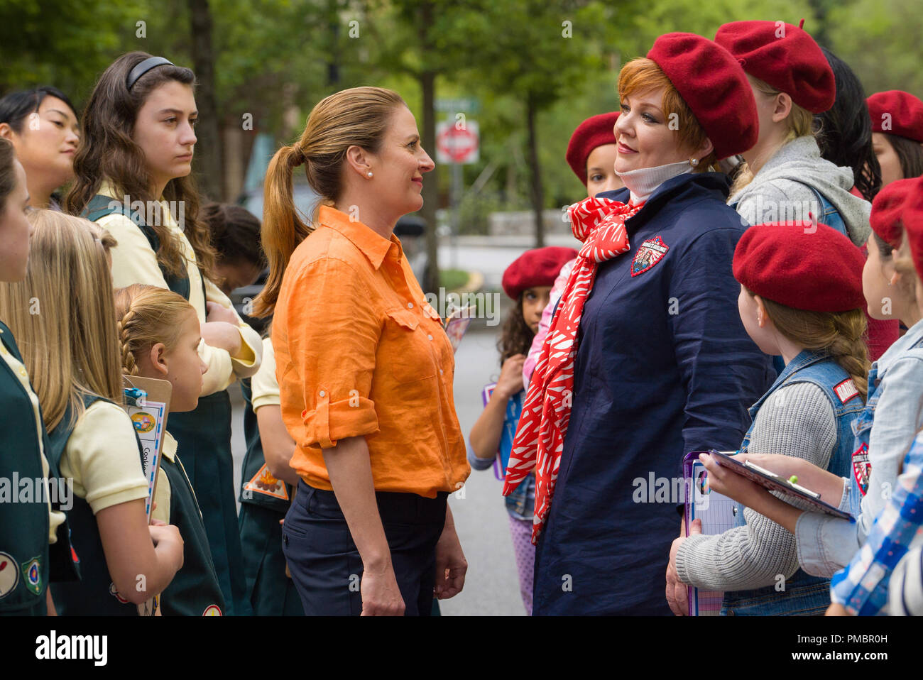(Foreground, L to R) Helen (ANNIE MUMOLO) faces off with rival Michelle Darnell (MELISSA MCCARTHY) in 'The Boss.' Stock Photo