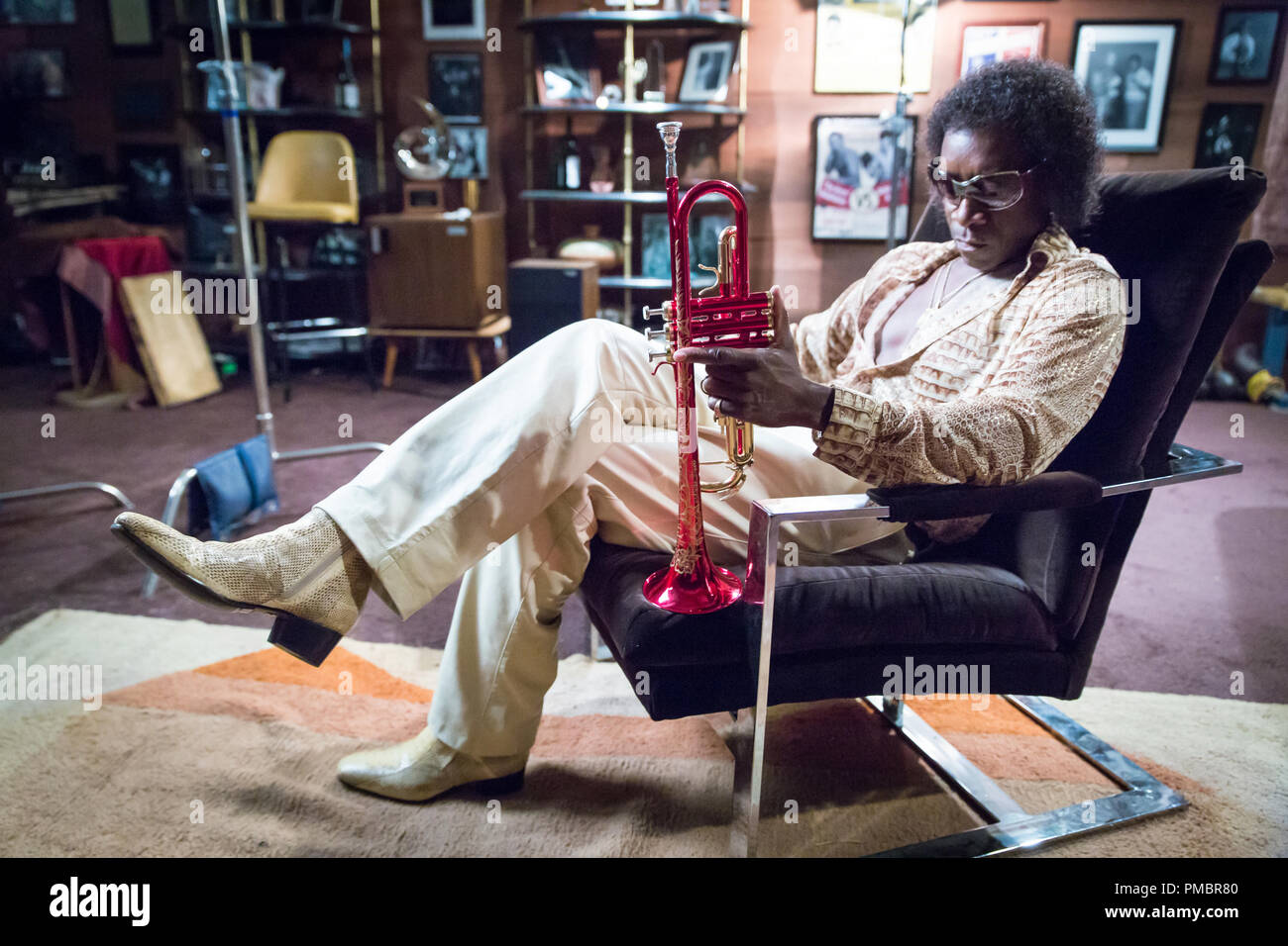 'Miles Ahead' (2016) Don Cheadle as Miles Davis Photo by Brian Douglas, Courtesy of Sony Pictures Classics Stock Photo