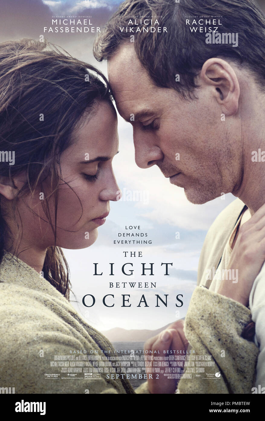 Michael Fassbender stars as Tom Sherbourne and Alicia Vikander as his wife  Isabel in DreamWorks Pictures' poignant drama THE LIGHT BETWEEN OCEANS,  written and directed by Derek Cianfrance based on the acclaimed