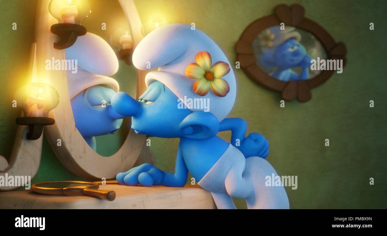 Vanity (Titus Burgess) in Columbia Pictures and Sony Pictures Animation's SMURFS: THE LOST VILLAGE. (2017) Stock Photo