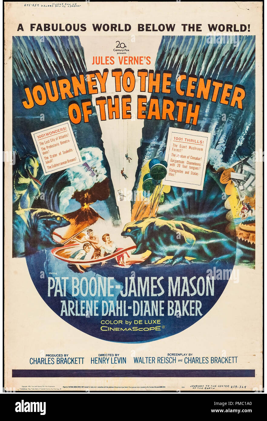 Journey to the Centre of the Earth original lobby card Arlene Dahl Pat Boone 