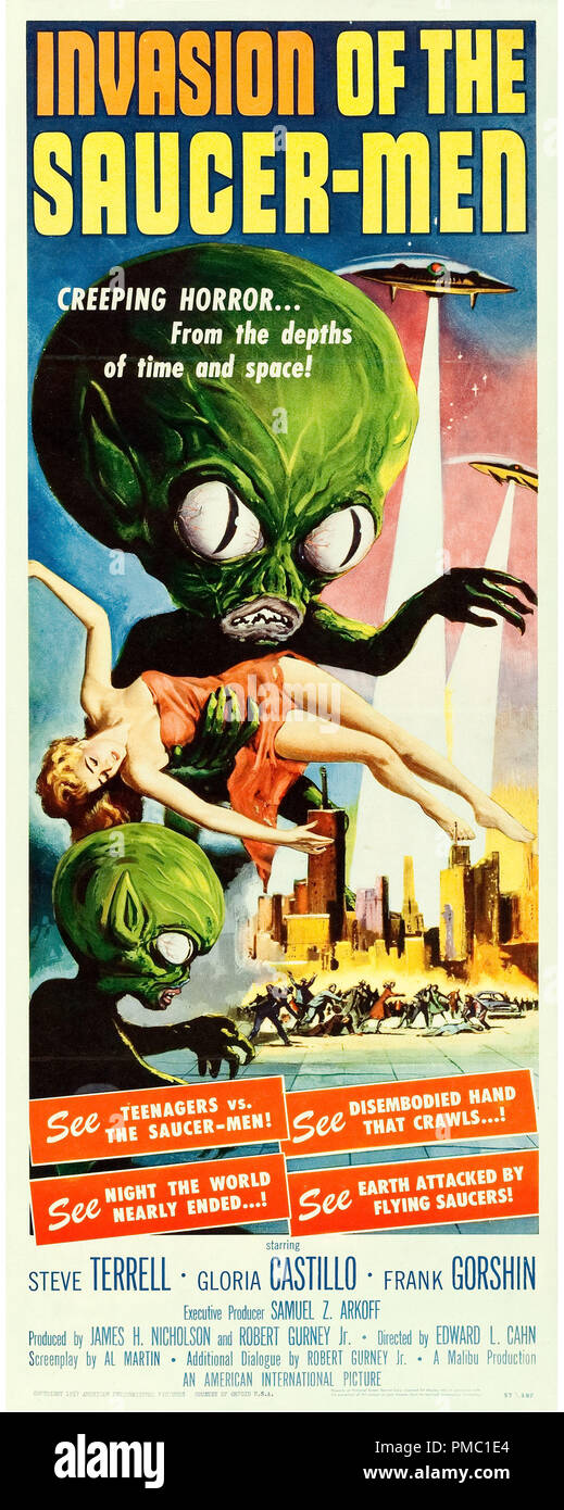 Space Alien,  Invasion of the Saucer Men (American International, 1957). Poser File Reference # 33595 405THA Stock Photo