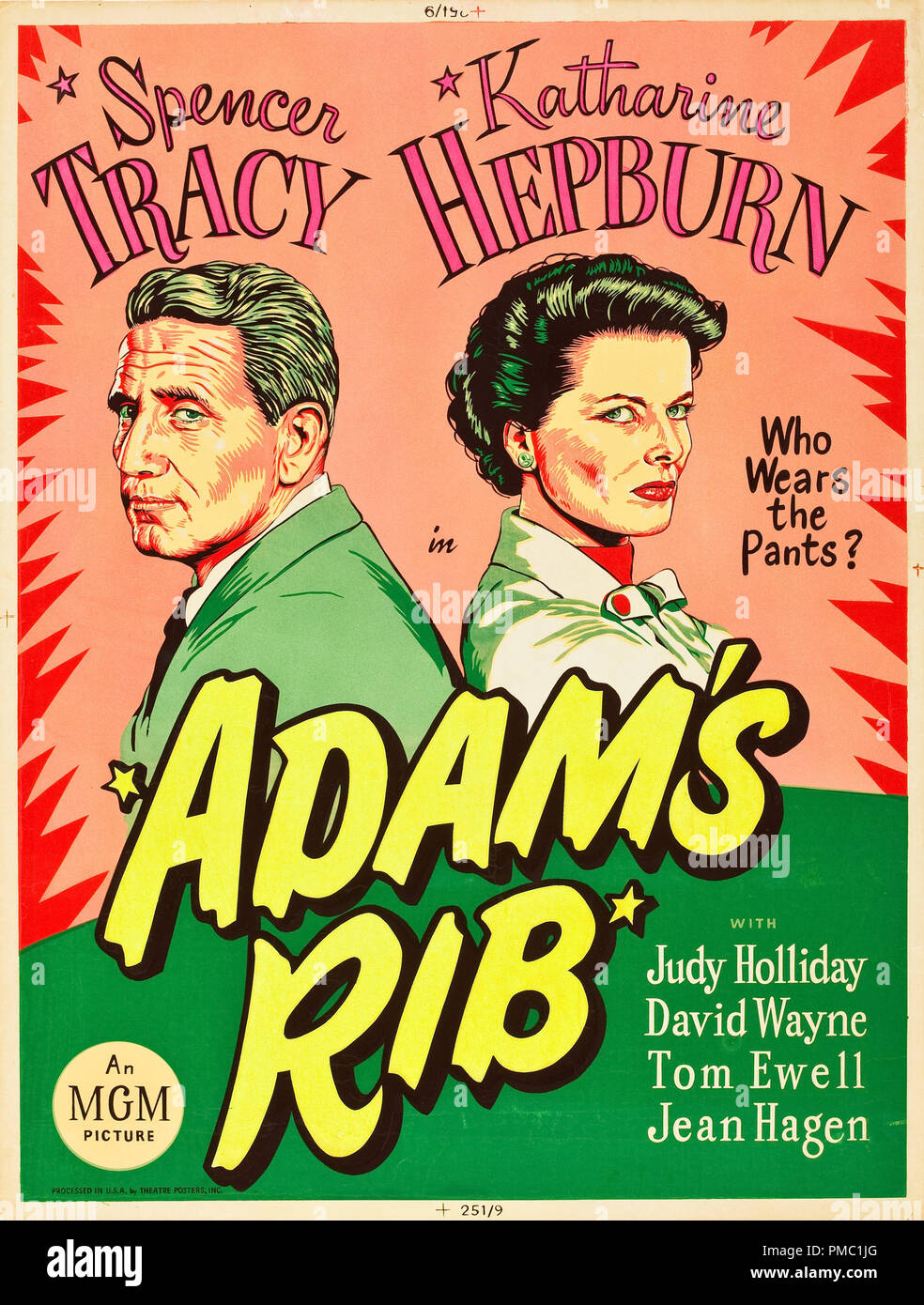 Spencer Tracy, Katharine Hepburn,  Adam's Rib (MGM, 1949). Poster  File Reference # 33595 531THA Stock Photo