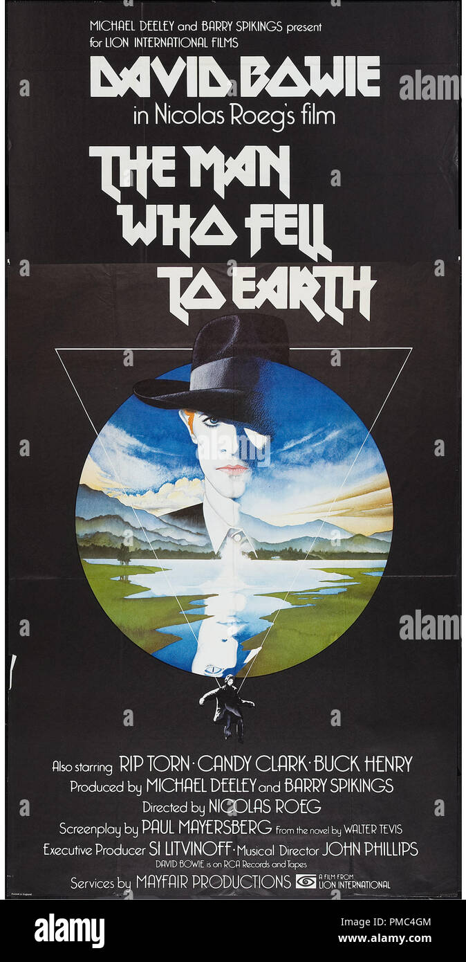 David Bowie,  The Man Who Fell to Earth (Lion International, 1976). British Poster  File Reference # 33595 766THA Stock Photo