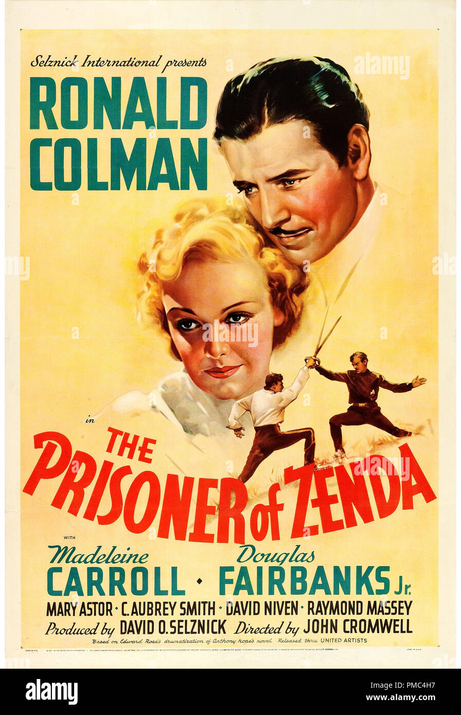 Ronald Colman,  The Prisoner of Zenda (United Artists, 1937). Poster  File Reference # 33595_780THA Stock Photo
