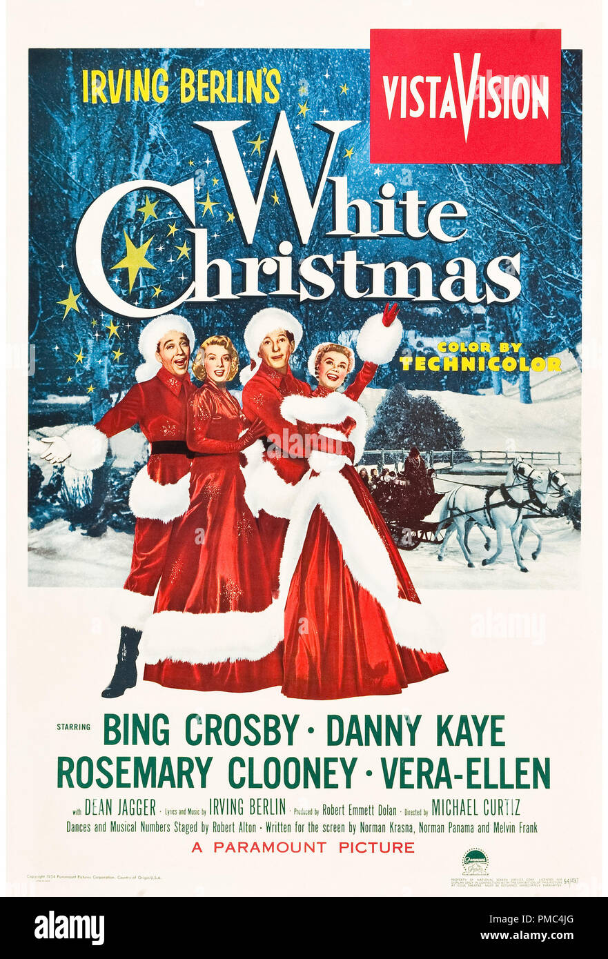 Bing Crosby, Danny Kaye, Rosemary Clooney,  White Christmas (Paramount, 1954). Poster  File Reference # 33595 816THA Stock Photo