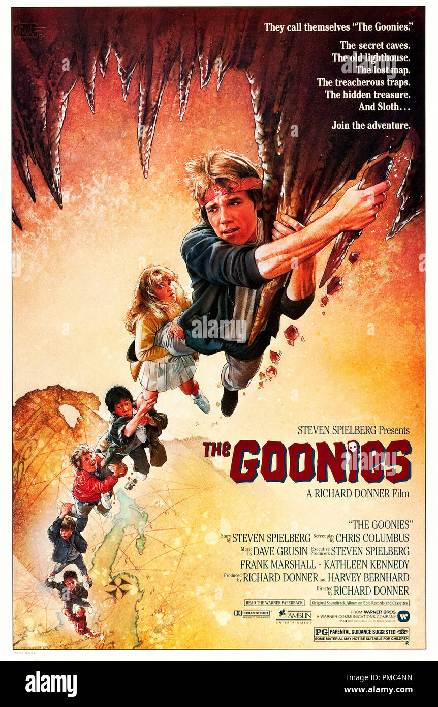 Josh Brolin, Sean Astin,  The Goonies (Warner Brothers, 1985). Poster File Reference # 33595 903THA Stock Photo