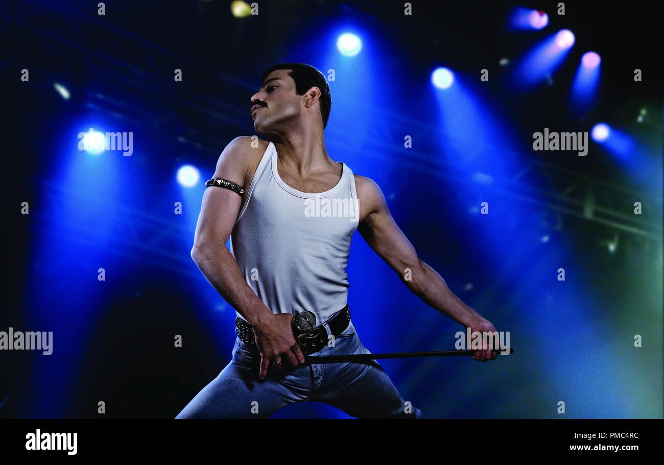 Rami Malek as rock icon Freddie Mercury in the upcoming Twentieth Century Fox/New Regency film BOHEMIAN RHAPSODY (2018) Stock Photo
