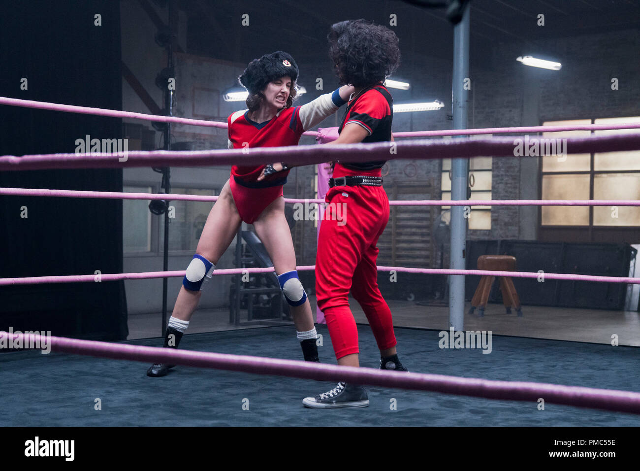 Alison Brie, Shakira Barrera, 'Glow' Season 2 (2018) Netflix Stock Photo