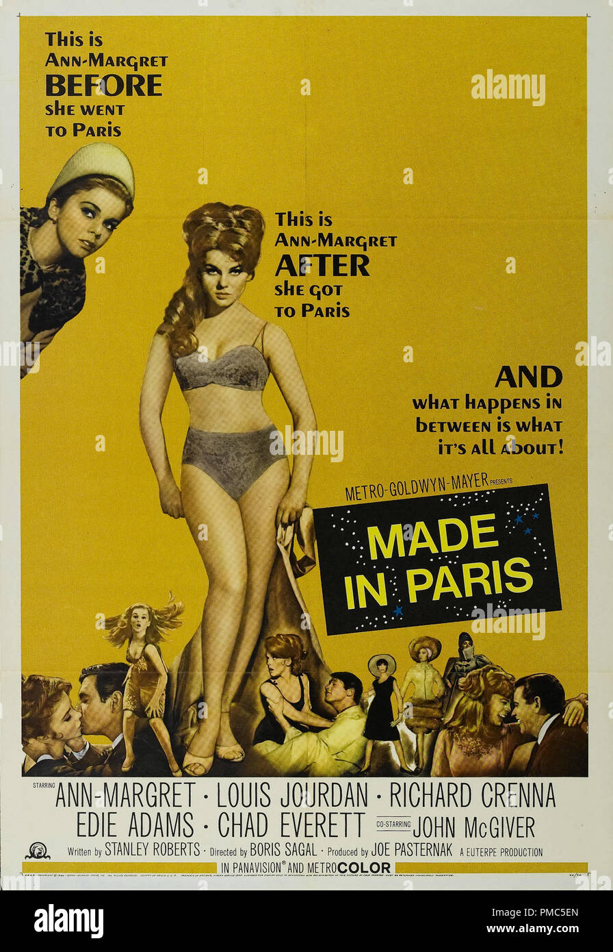 Ann-Margret,  Made in Paris (MGM, 1966). Poster  File Reference # 33635 015THA Stock Photo