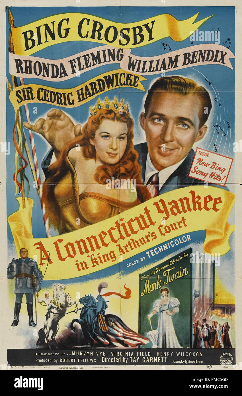 Bing Crosby, Rhonda Fleming,  A Connecticut Yankee in King Arthur's Court (Paramount, 1949). Poster  File Reference # 33635 062THA Stock Photo